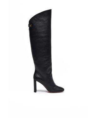 Skorpios Leather Rubber High Boot - Black