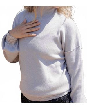 Threaded Pear Brielle Turtle Neck Sweater - Gray