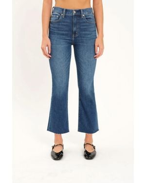 DAZE Shy Girl High Rise Crop Flare Jeans - Blue