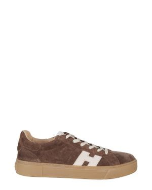 Hogan Crosswind Suede Smooth Leather Rubber Sole Sneakers - Brown