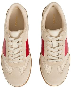 Reiss Lizzie Leather Sneaker - Natural