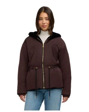 Pajar Demi Reversible Faux Fur Jacket With Hood - Brown