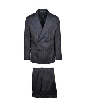MICHELE PAOLONO Virgin Wool Double-Breasted Suit - Blue