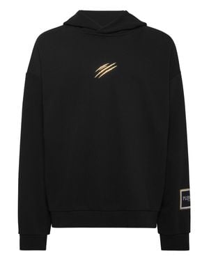 Philipp Plein Hoodie Sweatshirt Label - Black