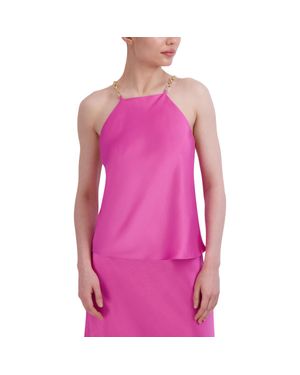 BCBGMAXAZRIA Satin Square Neck Shell - Purple