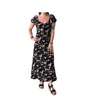 Blu Pepper Front Tie Midi Dress - Black
