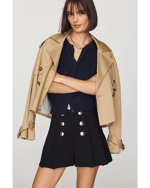 Maeve Pleated Trench Skort - Blue