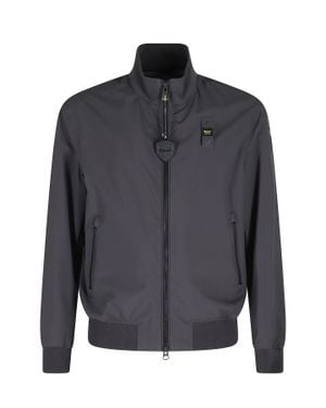 Blauer Anson Matte Effect Ribbed Trim Polyester Jacket - Gray