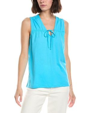 Stella Parker Brighton Ruched Tie Top - Blue