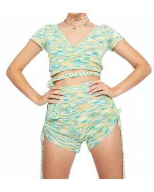 4si3nna Kristina Wrap Crop Top - Blue