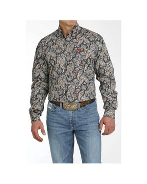 Cinch Long Sleeve Button Down Shirt - Gray