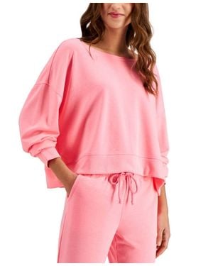 Jenni by Jennifer Moore On Repeat Super Soft Crew Sleep Top - Pink