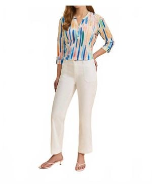 Fdj Olivia Straight Ankle Pants - Blue