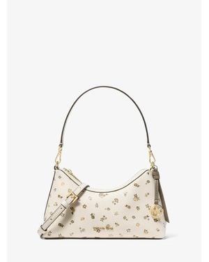 Michael Kors Outlet Sammy Small Floral Printed Convertible Crossbody Bag - Natural
