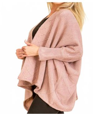 Funteze Slouchy Knitted Cardigan - Pink