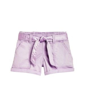 Tractr Jeans Cargo Cuff Short With Belt - Purple