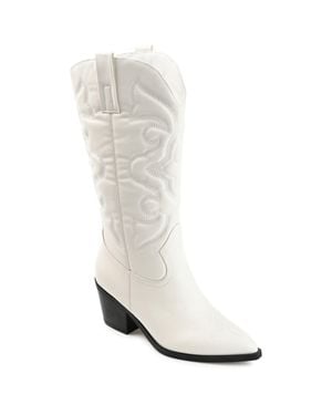 Journee Collection Apos;S Chantry Wide Calf Boots - White