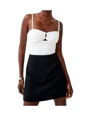 French Connection Whisper Strappy Tulle Dress - Brown