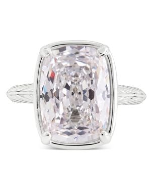 Sterling Forever Sterling Midi Elongated Cushion Ring - White
