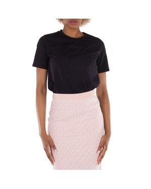 Michael Kors Embroidered Logo Crew Neck T-Shirt - Black