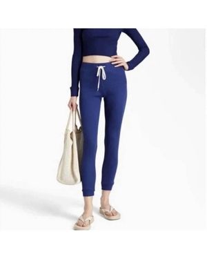 Monrow Drawstring Cuffed Sweatpant - Blue
