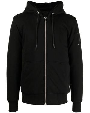 Moose Knuckles Minimalist Hoodie With Functional Design - Black