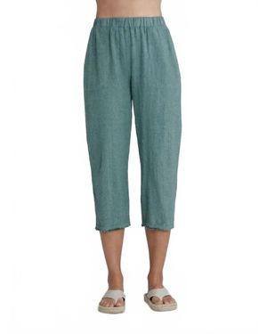 cut-loose Raw Edge Crop Pant - Green