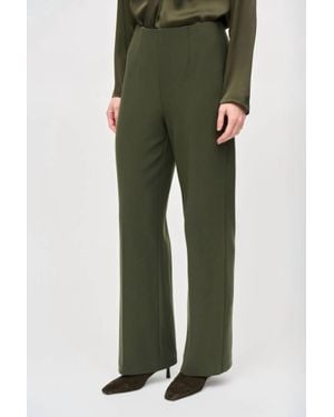 Joseph Ribkoff High Waist Pull On Wide-Leg Pants - Green