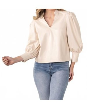 Emily Mccarthy Hampton V Neck Top - Natural