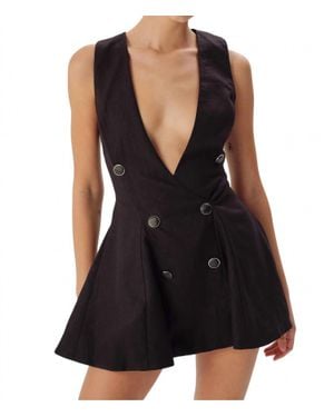 Ronny Kobo Vlad Linen Mini Dress - Black