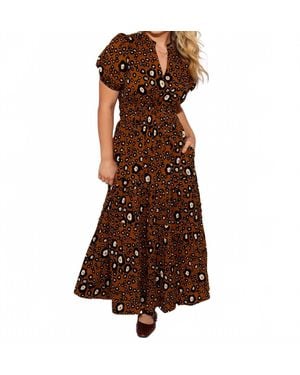 Ivy Jane Tiered And Tucked Dress - Brown