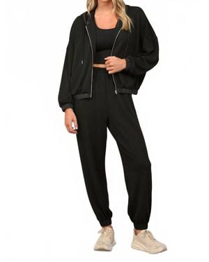 Fate by LFD Sunday Morning Modal Jacket & Sweatpants Set - Black