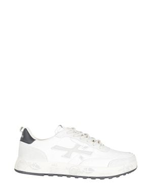 Premiata Nous Iconic Side Design Leather Sneakers - White
