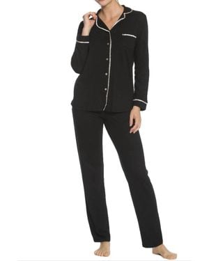 Twelve Eighty Eight Basic Long Sleeve Pajama Set - Black