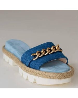 Cynthia Richard Bardot Fabric Sandal - Blue