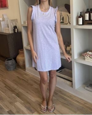 Sundry Flutter Sleeve Jersey Mini Dress - Purple