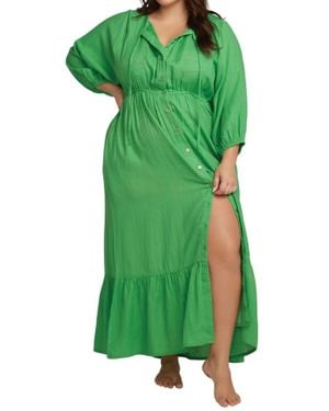 Artesands Elgar Cotton Maxi Dress - Green