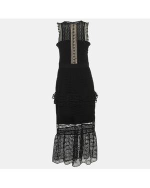 knee length dresses for ladies Self-Portrait One Shoulder Guipure-lace Midi Dress – Runway Catalog