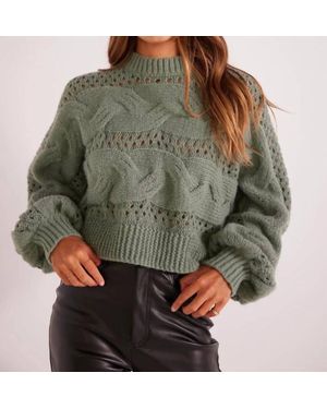 MINKPINK Kaine Cable Sweater - Green