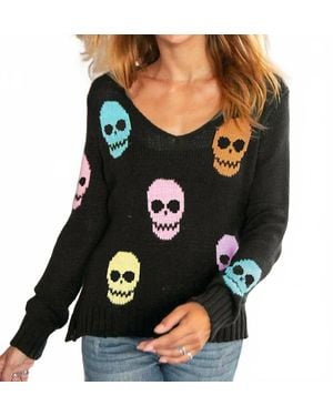 Wooden Ships Skull Long Sleeve Sweater - Black