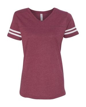 L.A.T Football V-Neck Fine Jersey Tee - Purple