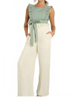 Mulla Pleated Long Elastic Waist Pants - Natural