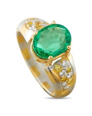 LB Exclusive 18K And 0.30Ct Diamond And Emerald Ring Mf18-051326 - Green