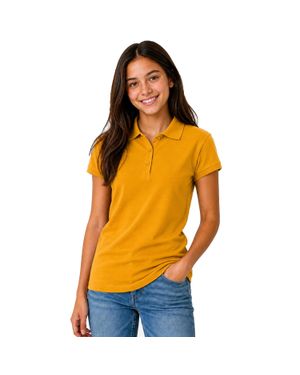 Galaxy By Harvic Junior's Short Sleeve School Uniform Pique Polo Shirt - Orange