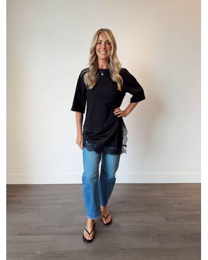 Mccolin Rio Asymmetrical Lace Tee - Blue