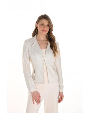 FRANK LYMAN Winslet Metallic Shimmer Jacket - White