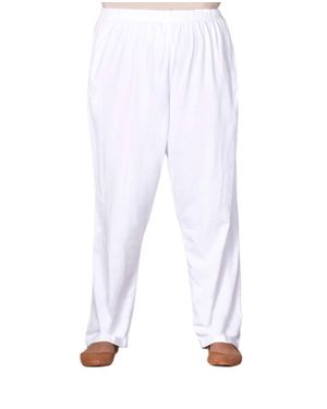 On The Plus Side Cotton Relaxed Pants - White