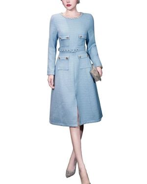 BURRYCO Solid Midi Dress - Blue