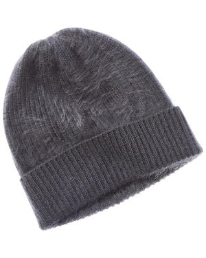 Sofiacashmere Brushed Cashmere Chunky Rib Hat - Gray