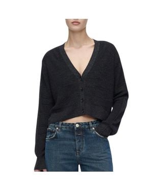 Closed Short Cropped Cardigan - Black